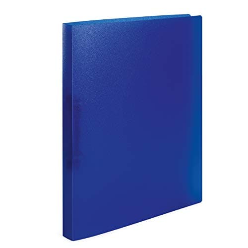 Image of HERMA Ring Binders A4 Blue Translucent Set of 3 Slim 2 Rings 25mm Wide Plastic Ring Binder with Holdback for Kids, Boys and Girls