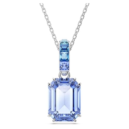 Image of Swarovski Millenia Octagon Cut Blue Rhodium Plated One Size Crystal Pendant