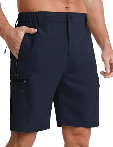 Image of APTRO Mens Cargo Hiking Shorts Outdoor Lightweight Golf Casual Shorts for Men with 5 Zipper Pockets Navy XL