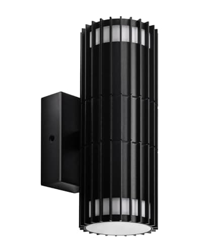 Image of Kerry Outdoor Wall Lights, Harfa Up Down Outside Lighting Mains Powered, IP44 Black Aluminum Exterior Lamp, Wall Sconce Fixture for Front Door, Porch, Garden, Garage (Bulb Excl.)