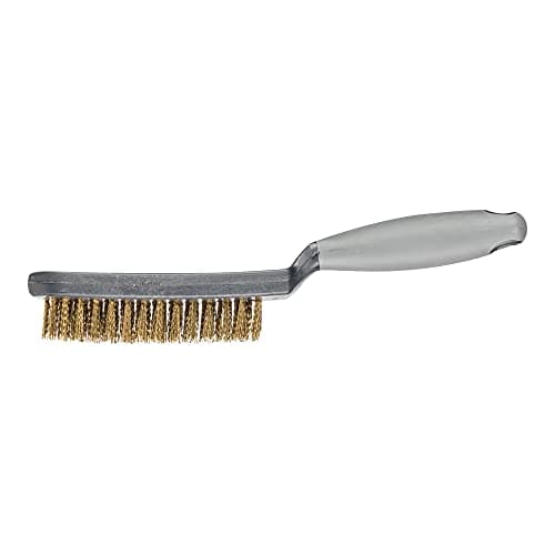 Image of PFERD HBUP 43698008 Hand Brush 3 Rows Brass Wire Diameter 0.30 mm with Plastic Body and Ergonomic Handle