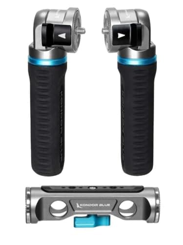 Image of KONDOR BLUE | Pro Pivot Rosette Grip Set & Dual Rod Clamp | 30-Position ARRI-Style Rosettes, Ergonomic Rubber Grips, Left/Right Compatible | Space Gray