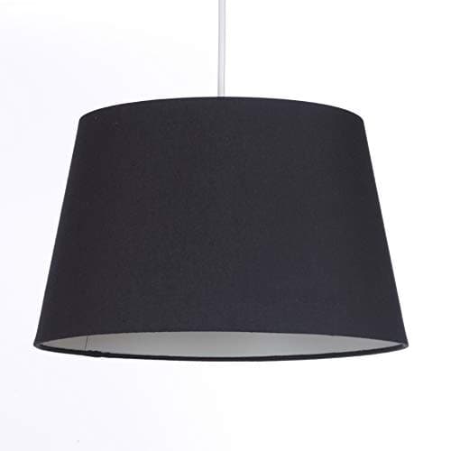 Image of Black Tapered Drum Shade for Ceiling and Table 12 Inch