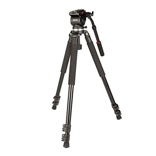Image of Kenro Aluminium Travel Video Tripod Kit for Camcorder with Carry Case for Videography and Photography - KENVT102