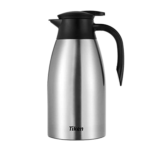 Image of Tiken 2L Thermal Coffee Carafe Jug, Stainless Steel Insulated Vacuum Coffee Pot Flask for Tea Hot and Cold Drinks