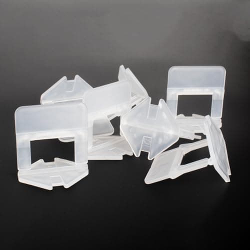 Image of TekTools Tile Levelling System Spacer Clips - Ceramic Tile and Stone Installation, Tile Leveling Spacer for Tile Gap, Tile Levelling Aid, Tile Joint Spacer Tools, 1.5mm Clips (1000 Pack)
