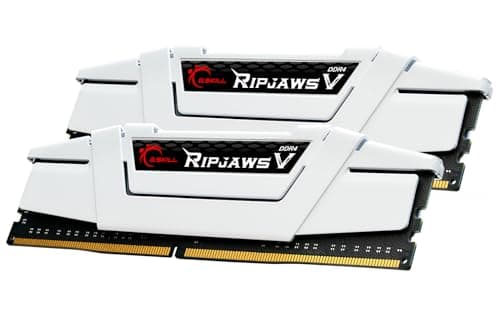 Image of G.SKILL Ripjaws V Series DDR4 RAM 32GB (2x16GB) 3600MT/s CL18-22-22-42 1.35V Desktop Computer Memory UDIMM - White (F4-3600C18D-32GVW)
