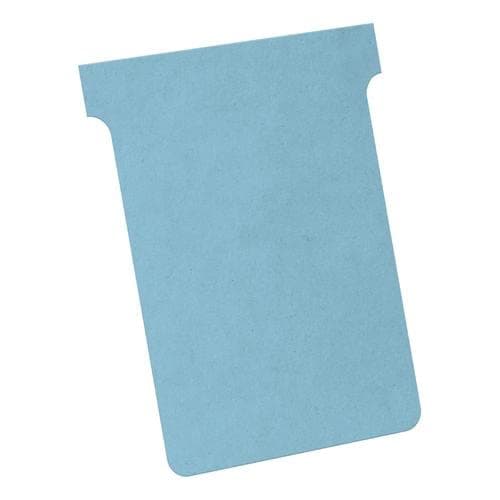 Image of Nobo T-Cards 160gsm Tab Top 15mm W92x Bottom W80x Full H120mm Size 3 Light Blue Ref 2003006 [Pack 100] + Free Finchley Refill Pen