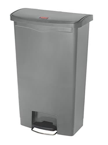 Image of Rubbermaid Commercial Products Slim Jim Step-on Resin Front Step Waste Receptacle Bin 68 Litre Grey 1883604