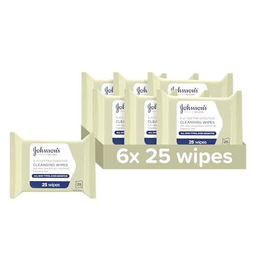 Image of Johnson's Makeup Be Gone Extra-Sensitive Wipes, Pack of 6 x 25 Wipes