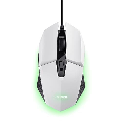 Image of GXTrust 1109W Vylax Gaming Mouse with 6 Programmable Buttons, Advanced Software, Multicolour LED Lighting, 200-6400 DPI, 1.5m USB Cable, Illuminated RGB Computer Mouse for PC Laptop Windows, White