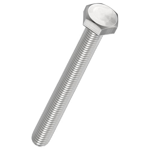 Image of Kozelo 5 Pcs Hex Head Screws Bolts - [M10-1.25x100] 304 Stainless Grade A2-70 Steel Fully Threaded Hex Tap Metric Hexagon Head Machine Bolts Right Hand External Hex Drive, Silver