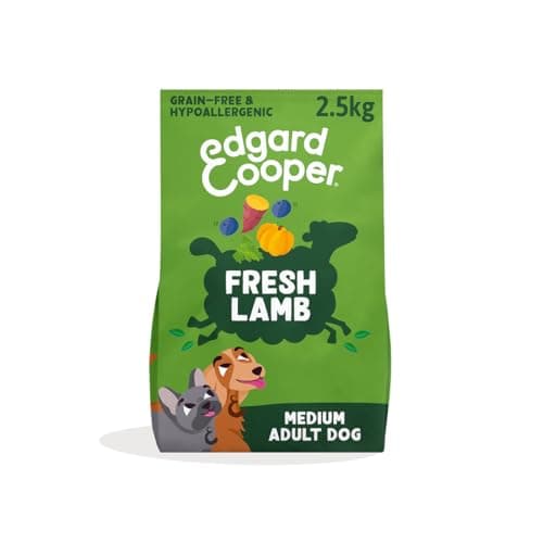 Image of Edgard & Cooper Grain Free Dry Dog Food For Medium Breed Adult Dogs (2.5kg), Fresh Lamb, Balanced Fibre For Gut Health, Hypoallergenic Recipe With Natural Ingredients, Never Meat Meal
