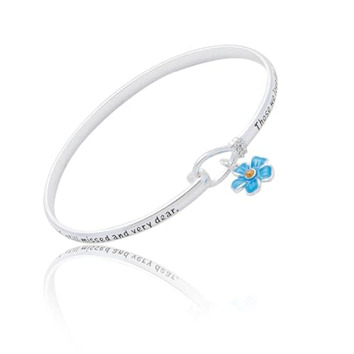 Image of equilibrium Forget Me Not Silver Plated Message Bangle
