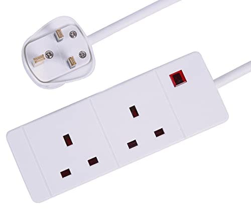 Image of PRO ELEC PELB1900 2 Gang Extension Lead 3m, White