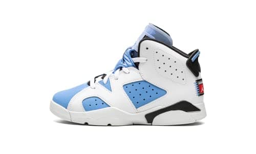 Image of Jordan Air 6 Retro University Blue White Pre School DV3605-410, University Blue/College Navy/White, 3 Little Kid