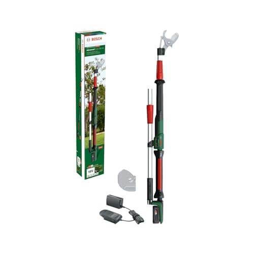 Image of Bosch Cordless Pruner AdvancedPrune 18V-45 (for Effortless Cutting of Branches Up to 45mm; 18 Volt System; Up to 600 Cuts; with Battery, Charger and Extension Pole)