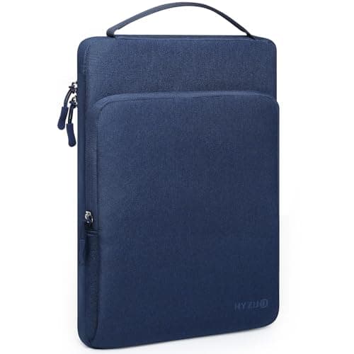 Image of HYZUO 13 Inch Laptop Bag Sleeve Case for MacBook Air 13 M5 M4 M3 M2 M1 A3449 2026-2018, 13" MacBook Neo 2026 A3404, MacBook Pro 13 M2 M1 2026-2016, iPad Pro/Air 13, Surface Pro, XPS 13, Navy Blue