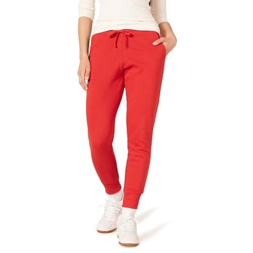 Image of Amazon Essentials Women's Fleece Jogger Sweatpant (Available in Plus Size), Red, Small