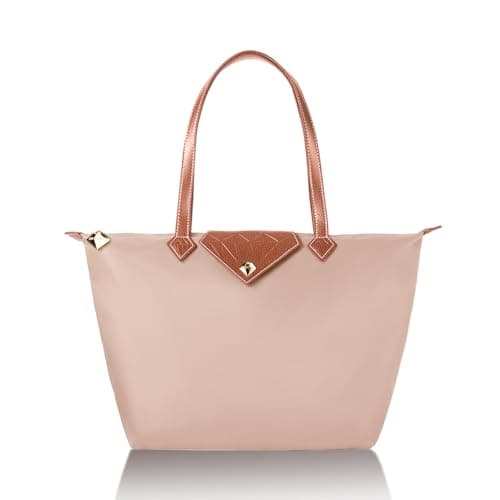 Image of BOJLY Tote Bags for Women Stylish Waterproof Nylon Ladies Shoulder Bag Top Handle Handbag Folding Beach Travel Bag for Work,Shopping, School Dark Pink Large