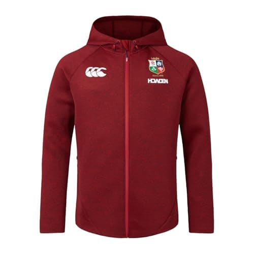 Image of Canterbury Men's British & Irish Lions Hoody | Soft Fabric | Official British & Irish Lions Licensed Product Hoodie, Red Dahlia, 3XL
