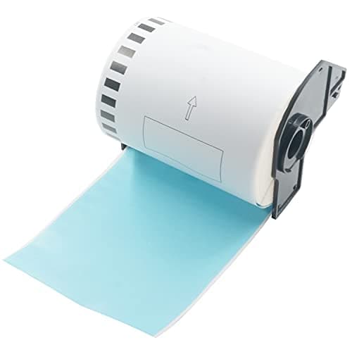Image of BETCKEY - 1 Blue Labels Replacement for Brother DK-22243, 102mm x 30.48m Continuous Shipping Labels Compatible with Brother QL Label Printers