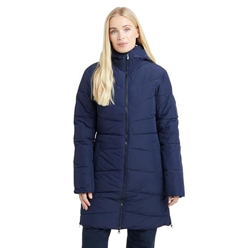 Image of Dare 2b Women's Striking V Padded Jacket, Waterproof & Breathable Winter Coat with ARED 10,000 Fabric & Crystal Embellishments (UK, Numeric, 16, Regular, Regular, Navy)