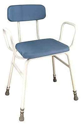 Image of Aidapt Height Adjustable Perching Stool With Padded Seat and Safety Arms and Padded Back For Elderly for Users with Limited Mobility