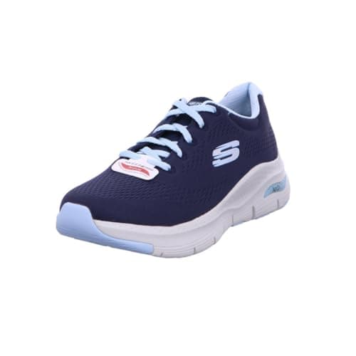 Image of Skechers Women's Arch Fit Big Appeal Sneaker,Navy Knit Mesh / Lt Blue Trim,5 UK