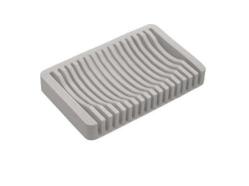 Image of Minimalist Self‑Draining Soap Dish Tray (Stone Light Grey)