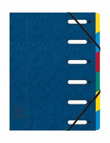 Image of Exacompta - Ref 5306E - Harmonika Multipart File - 24.5 x 32cm in Size, Suitable for A4 Documents, 6 Multi-Coloured Tabbed Sections, Premium Pressboard Cover - Assorted Colours