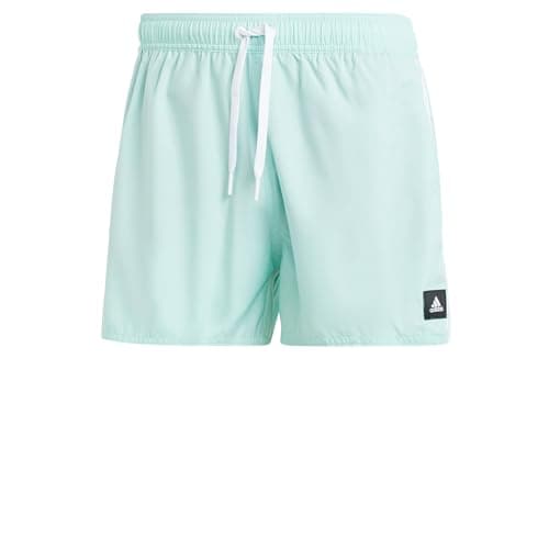 Image of adidas Men's 3-Stripes CLX Very-Short-Length Swim Shorts, Semi Flash Aqua/White, S
