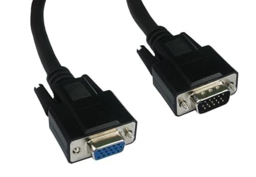Image of kenable SVGA Monitor Extension Cable HD15 15 Pin Male to Female VGA Lead for PC Computer Display Screen Projector - 5m Black