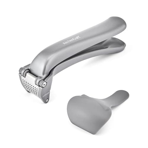 Image of KitchenCraft Garlic Press, Easy-Clean 360° Opening Mincer and Press for Garlic Cloves, Durable Heat-Resistant Metal & Silicone, Kitchen Gadget for Cooking and Meal Prep, Dishwasher Safe