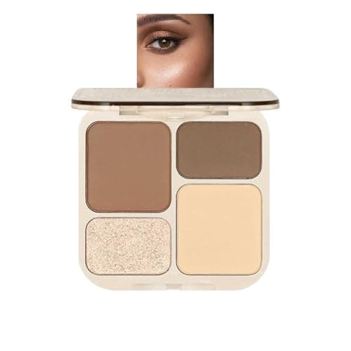 Image of 4 in 1 Contour Blushers for Cheeks, Highlighter Bronzer Palette Make up Powder, Blendable Contour Shades Natural Look, Waterproof Matte Shimmering Makeup for Women