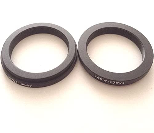Image of 2x Metal 46-37mm Step-Down Rings D-SLR Video Camera Lens Connector Size Adapter 46mm To 37mm Filter Aperture Connect-ing 46-37 Circle Screws Photo Picture View Fix Photograph Parts Accessories