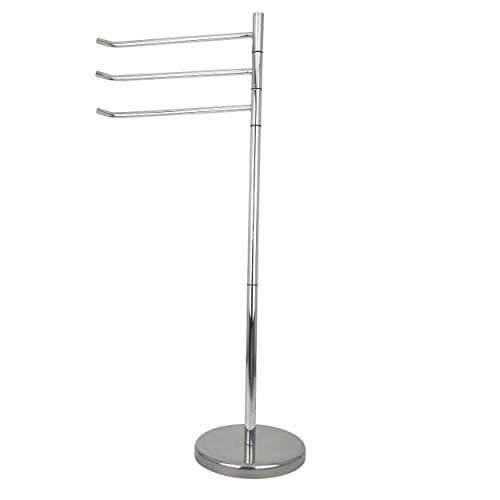 Image of Sensea - Chrome Towel Stand with 3 Movable Arms - Freestanding Stainless Steel Towel Holder
