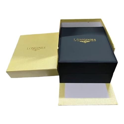 Image of ROUREOX Mens Watch Gift Box Set Complete Packaging Beige Carrier Bag Outer Carton Blue Storage Case Holder for Longines La Grande Classique