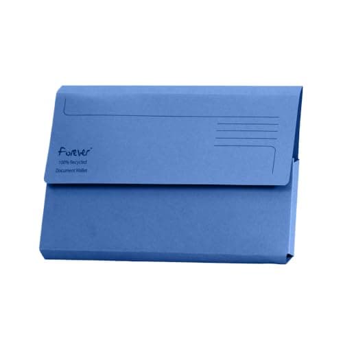 Image of Exacompta Forever Document Wallets, 290gsm, Foolscap - Blue, Pack of 25