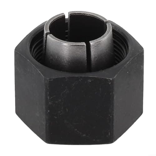 Image of High Performance Chuck Collet and Nut Replacement for Bosch Routers Including DW618D/M Compatible with Key Parts (12MM)