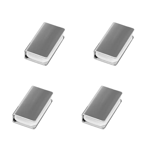 Image of Glass Door Magnetic Touch, 4 Pcs Rectangular Glass Door Clamp Magnet Strike Plate, Glass Cabinet Latch Clamp for 3-5mm Glass Door, Type A