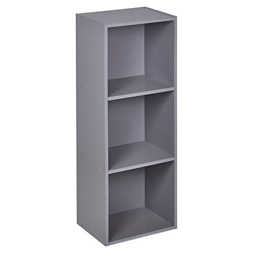 Image of URBNLIVING 1, 2, 3, 4 Tier Grey Wooden Shelving Bookcase Storage Wood Shelf Unit (3 Tier)