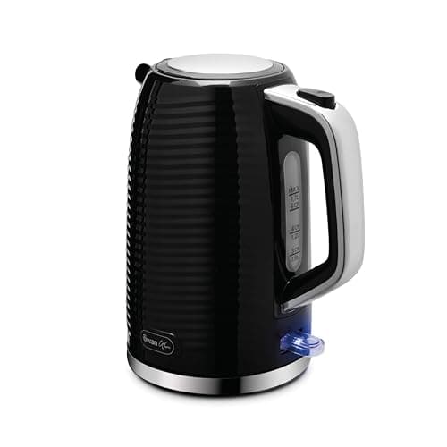 Image of Swan SK19034BLK Wave Cordless Kettle, Fast Boil, Boil Dry Protection and Automatic Shut-Off, 360-Degree Base, Removable Limescale Filter, 1.7 Litres, 3000W, Black