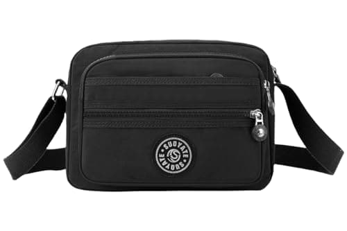 Image of FAVORTALK Small Crossbody Bag for Women Lightweight - Waterproof Cross Body Bags Multi Pocket Womens Messenger Handbags for Work - B20325 Black