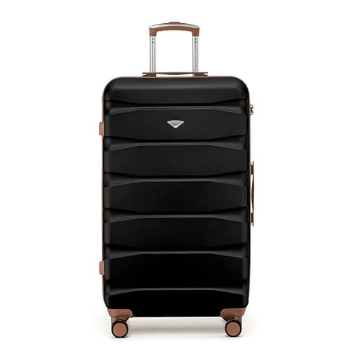 Image of Flight Knight Medium Trunk Check in Suitcase 82 L Capacity Interior Extra Large 70 x 41.5 x 33 cm - Hard Shell Checked Luggage for Long-Haul Travel, Spinner Wheels and TSA Lock - Airlines Approved