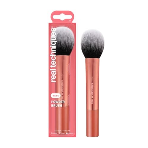Image of Real Techniques Ultra Plush Face Brush, large, soft, fluffy makeup tool for powder, bronzer, or blush, vegan, cruelty-free, synthetic bristles, professional quality, 1 count