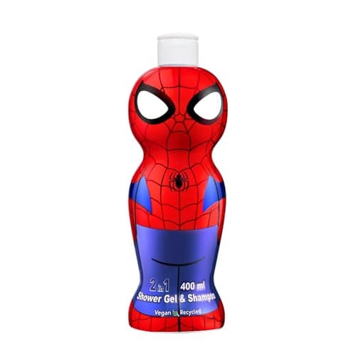 Image of Marvel Spiderman 2-in-1 Kids Shampoo & Body Wash – 400ml | Kids Shower Gel | Natural, Vegan, Paraben-Free, Dermatologically Tested | Gentle, Nourishing & Moisturising Head-to-Toe Wash for Children
