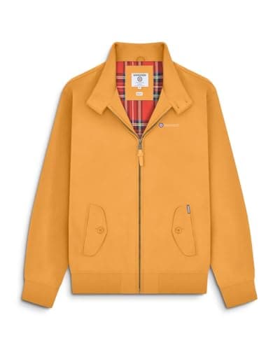 Image of Lambretta Mens Shower Resistant Harrington Bomber Jacket - Mustard - L