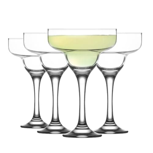 Image of LAV 6X Clear 300ml Misket Magarita Glasses - Espresso Martini Champagne Cocktail Gin Wine Drinking Party Coupe Glass Set