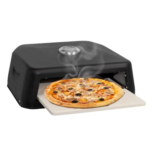 Image of ADEPTNA BBQ Grill Top Pizza Oven with Thermometer - Portable Waterproof Multifunctional Pizza Maker for Picnics & Camping - Charcoal & Gas Barbecue Grills